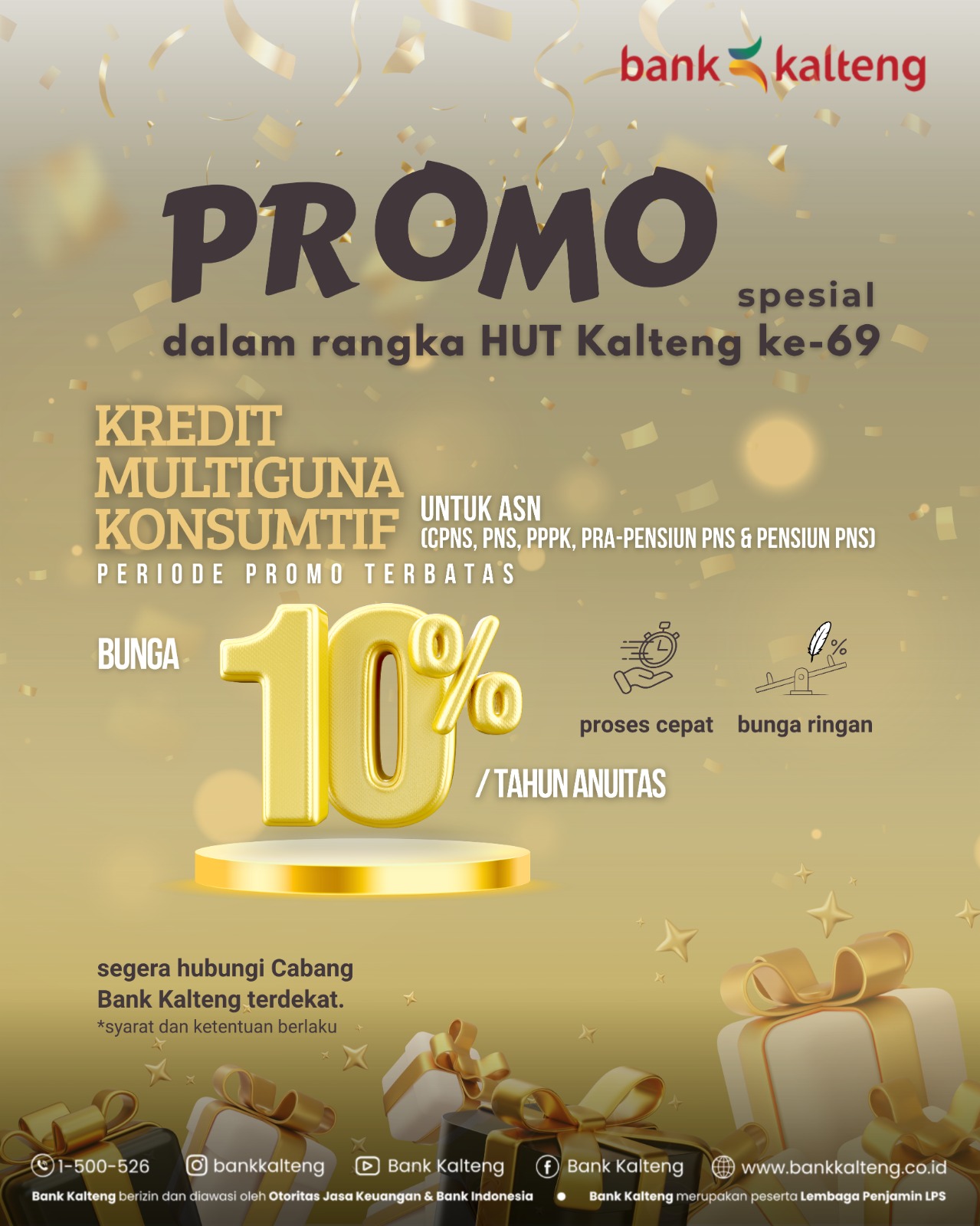 Promo Spesial Kredit Multiguna Konsumtif untuk ASN – HUT Kalteng ke-69